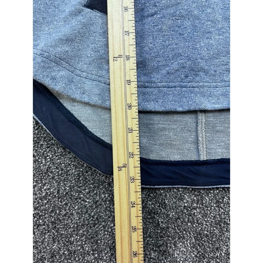 Ivivva Lululemon Girls Heather Gray‎ & Navy Hooded Short Sleeve Pullover Size 7